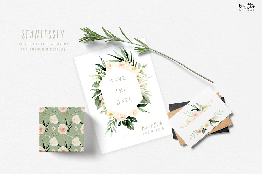 Blush & Ivory Flowers with Greenery