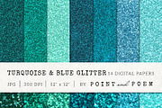 Turquoise Blue Glitter Texture Pack