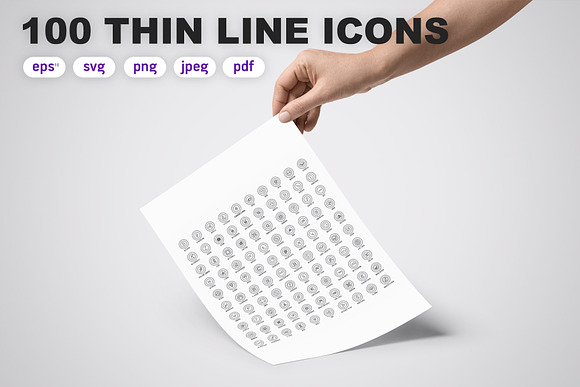 100 Crypto Currency Thin Line Icons in Graphics - product preview 2