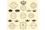 Vintage labels and royal crowns