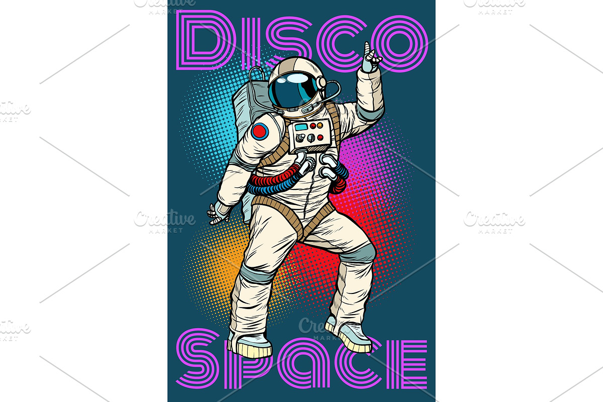 Astronaut dancing disco funny in Illustrations - product preview 8