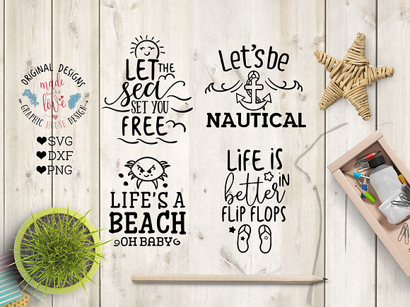 Summer Designs Cut Files Bundle  in Illustrations - product preview 1