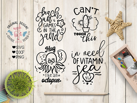 Summer Designs Cut Files Bundle  in Illustrations - product preview 2