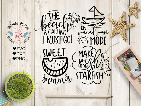 Summer Designs Cut Files Bundle  in Illustrations - product preview 3