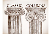 Classical column background set