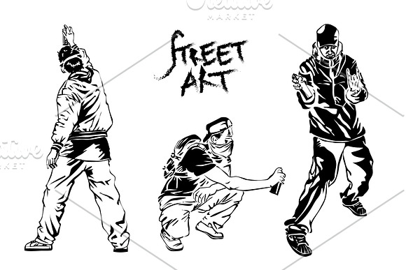 Street art and graffiti set in Illustrations - product preview 4