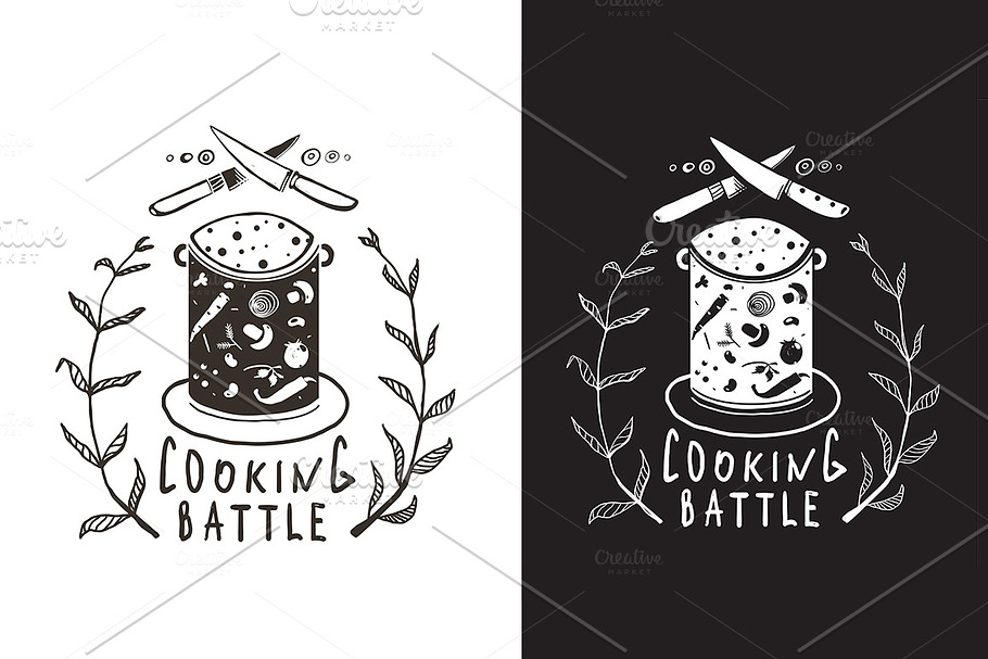 Cooking Battle Sign and Label Design in Illustrations - product preview 8