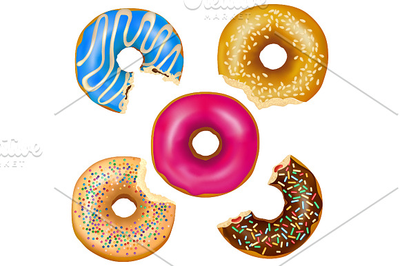 Donuts Realistic Set in Illustrations - product preview 3