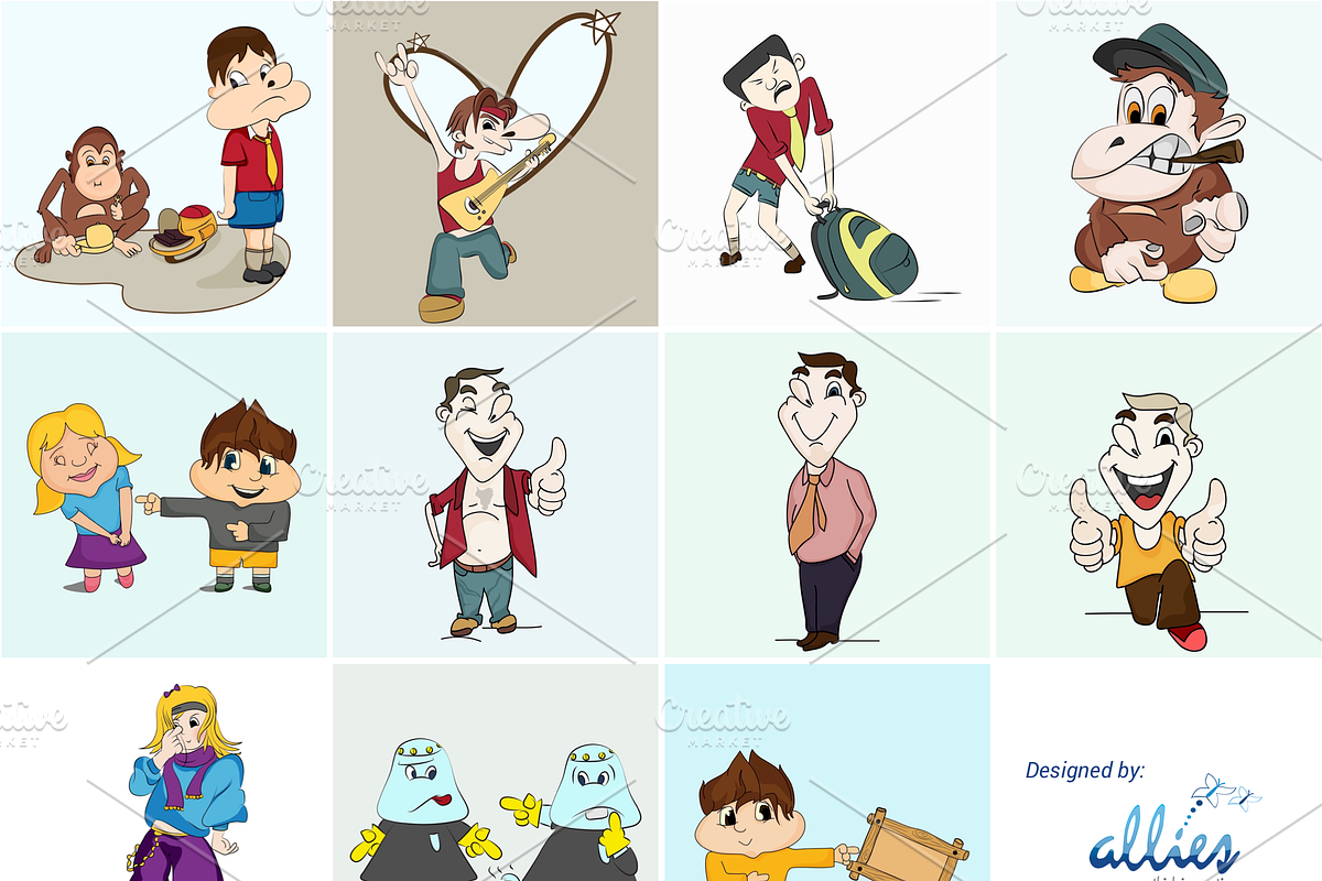 Cartoon Characters (EPS, PNG, JPG) in Illustrations - product preview 8