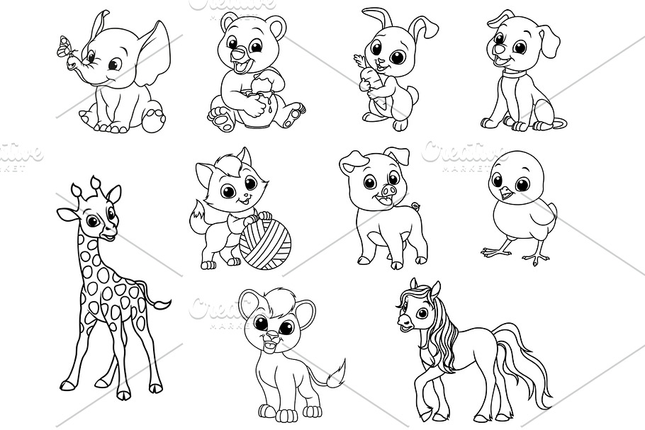Funny kids animals in Illustrations - product preview 8