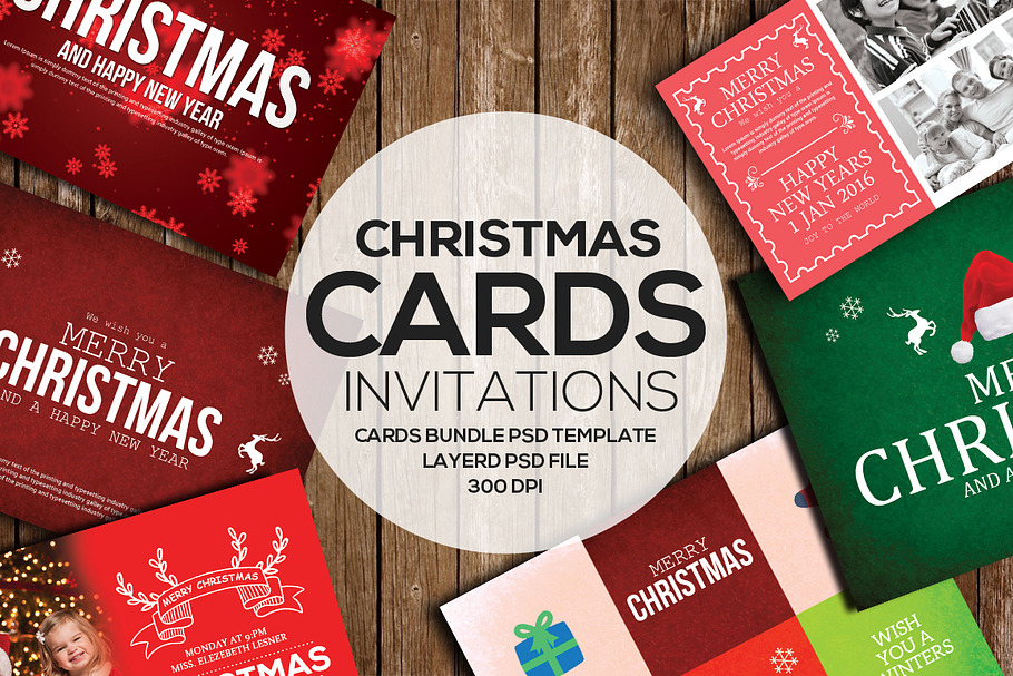 6 Christmas Invitation Cards Bundle in Flyer Templates - product preview 8