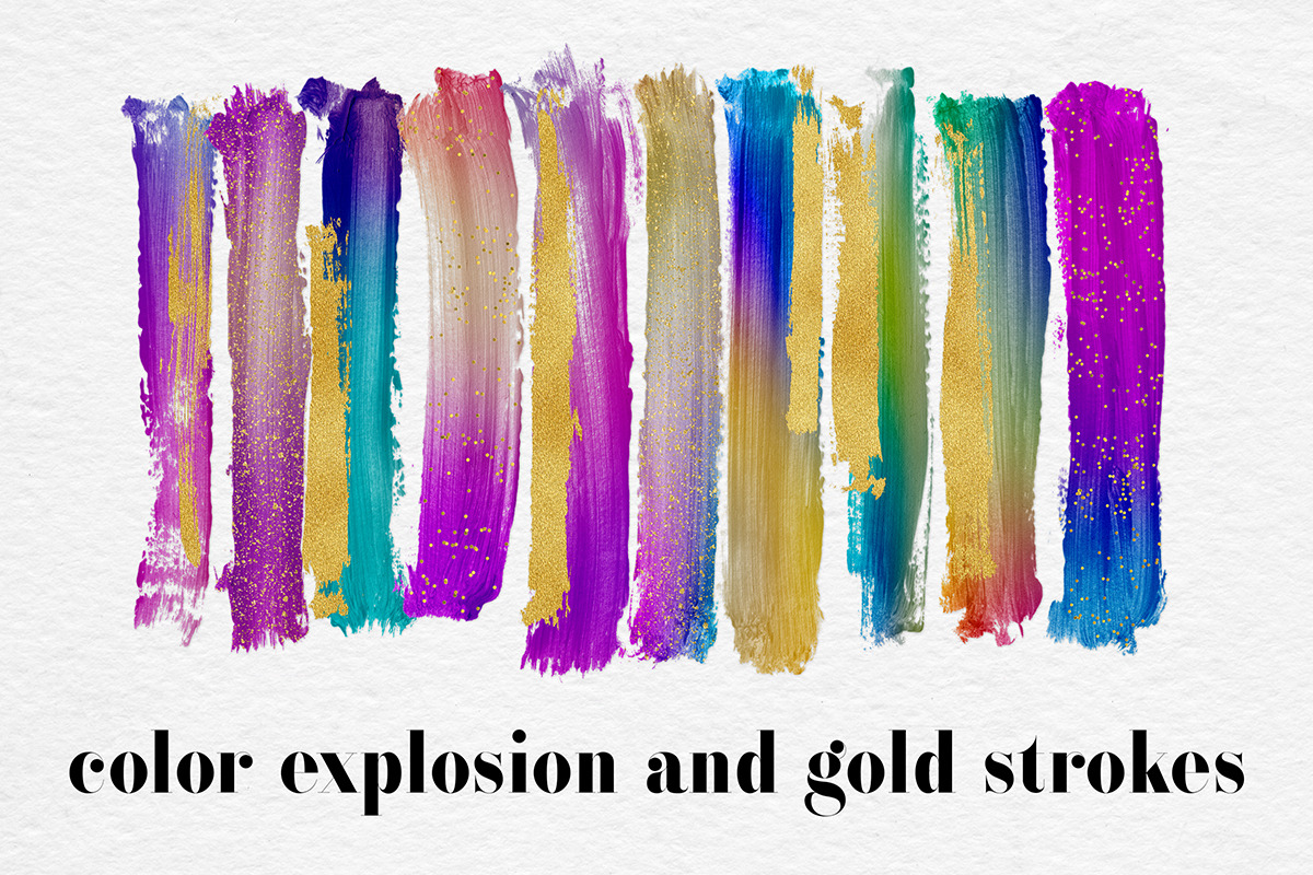 Gradient And Gold Brush Strokes in Graphics - product preview 8