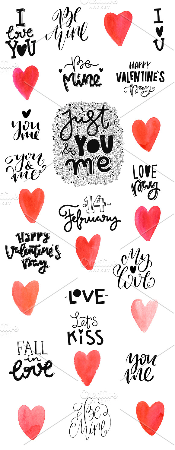 SALE! Happy Valentine's day set in Illustrations - product preview 7