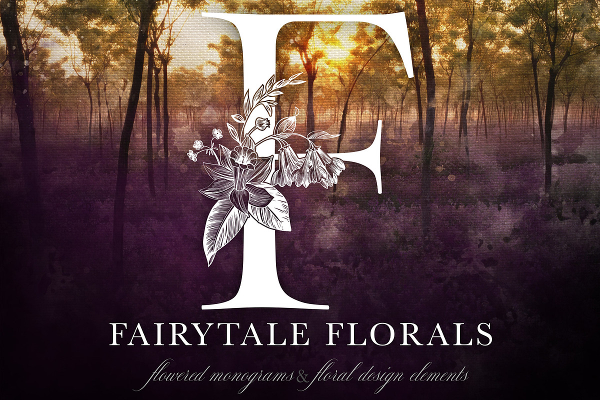 Fairytale Florals Monogram Set in Illustrations - product preview 8