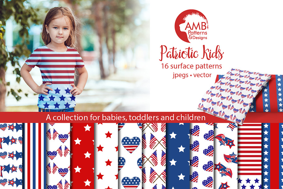 Patriotic pattern, design AMB-1357 in Patterns - product preview 8