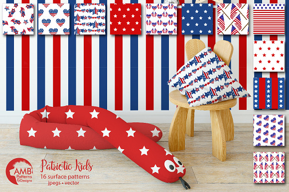 Patriotic pattern, design AMB-1357 in Patterns - product preview 1