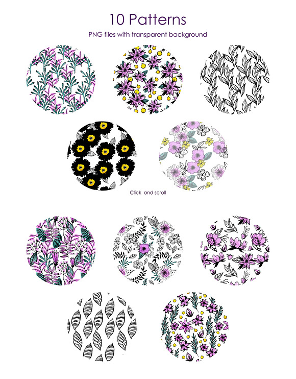 Watercolor Violet Flower Set in Illustrations - product preview 5