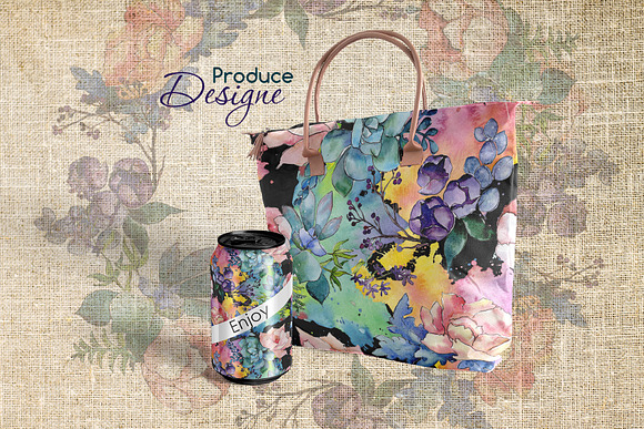 Watercolor bouquet PNG flower set in Illustrations - product preview 2