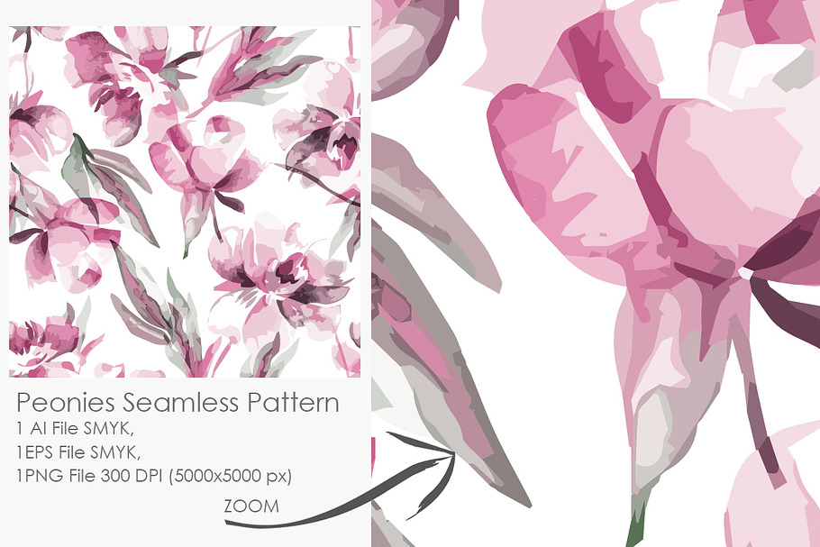 Peonies Seamless Pattern 3 in Patterns - product preview 8