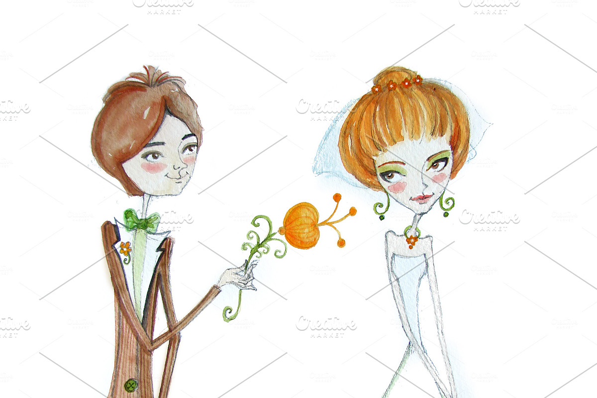 Bride and Groom in Illustrations - product preview 8