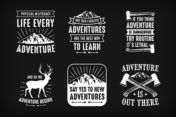 6 Saying Adventure T-Shirt Design in Illustrations - product preview 1