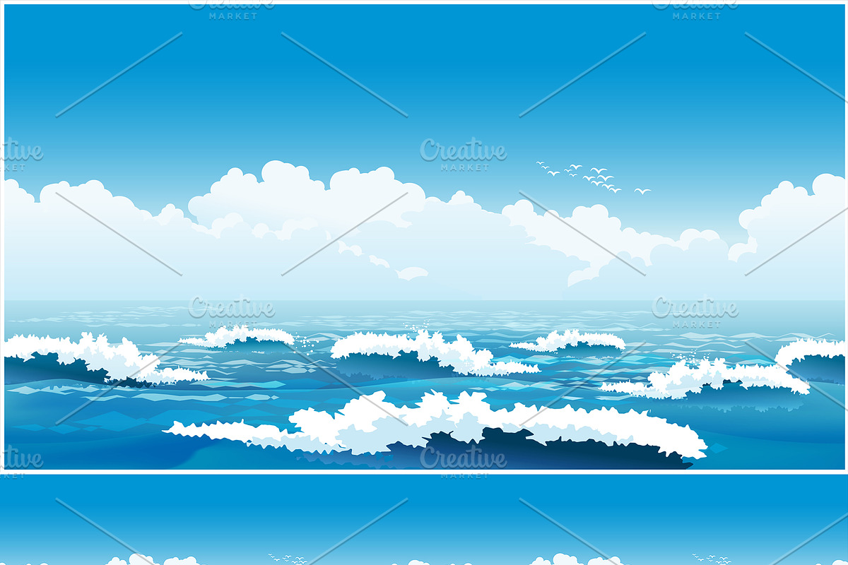 Beautiful ocean waves in Illustrations - product preview 8