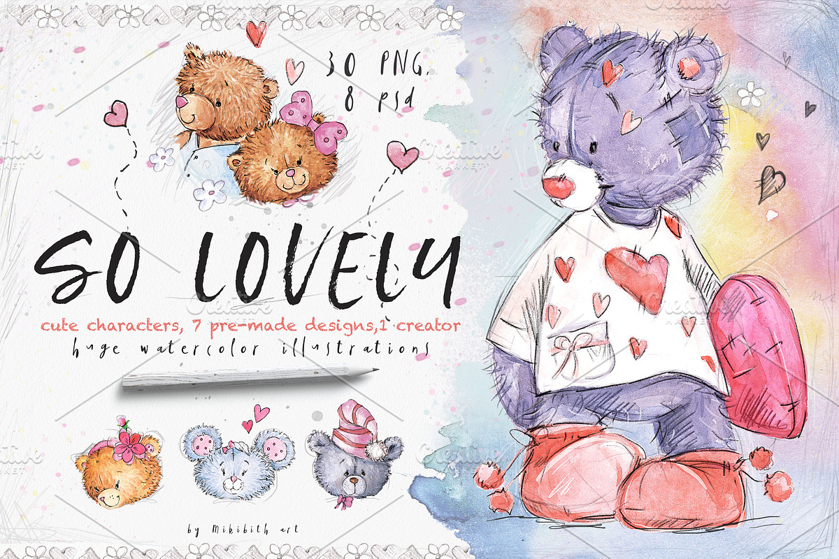 SO LOVELY BEARS+ 1 MOUSE :) in Illustrations - product preview 8