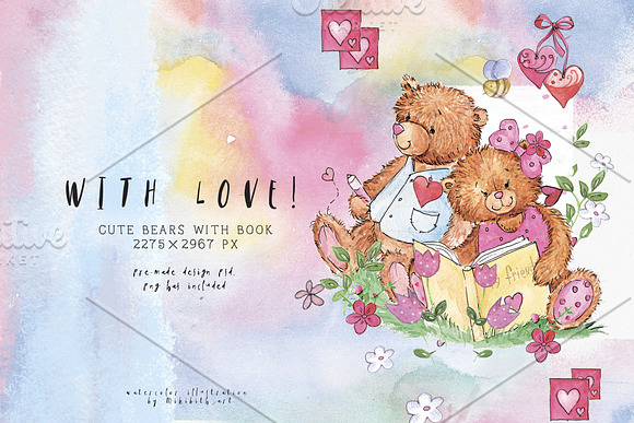 SO LOVELY BEARS+ 1 MOUSE :) in Illustrations - product preview 6