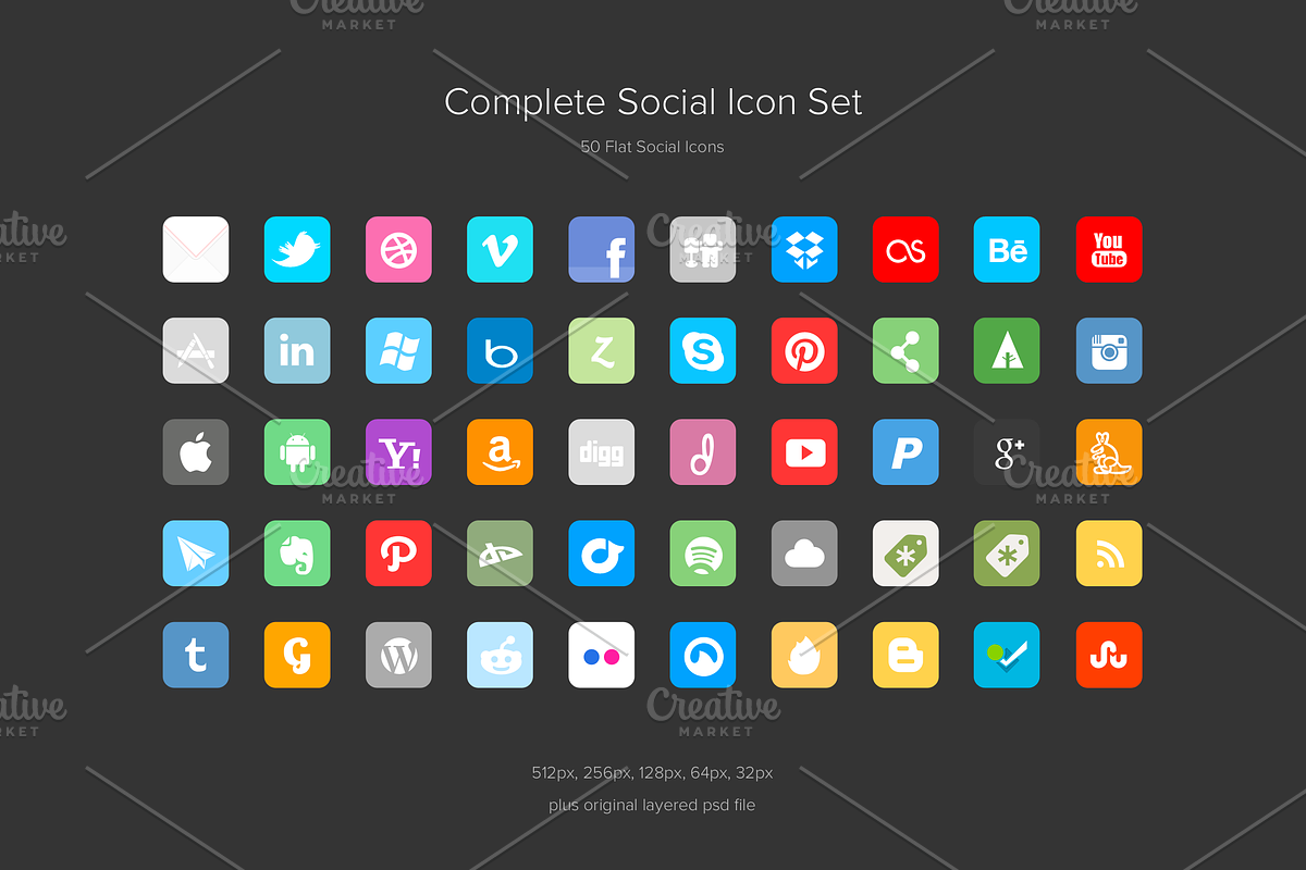 Complete Social Icon Set in Graphics - product preview 8