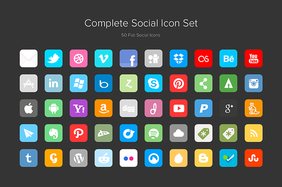 Complete Social Icon Set in Graphics - product preview 1