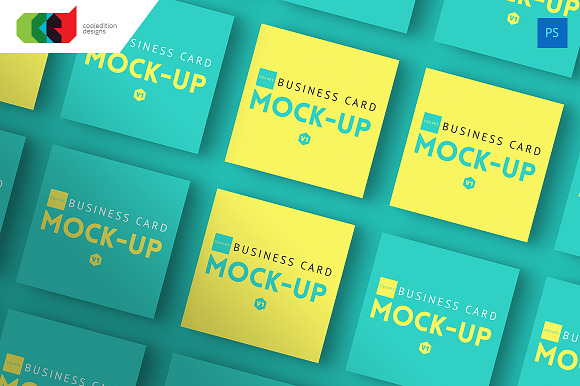 Square - Business Card Mock-Up V1 in Print Mockups - product preview 2