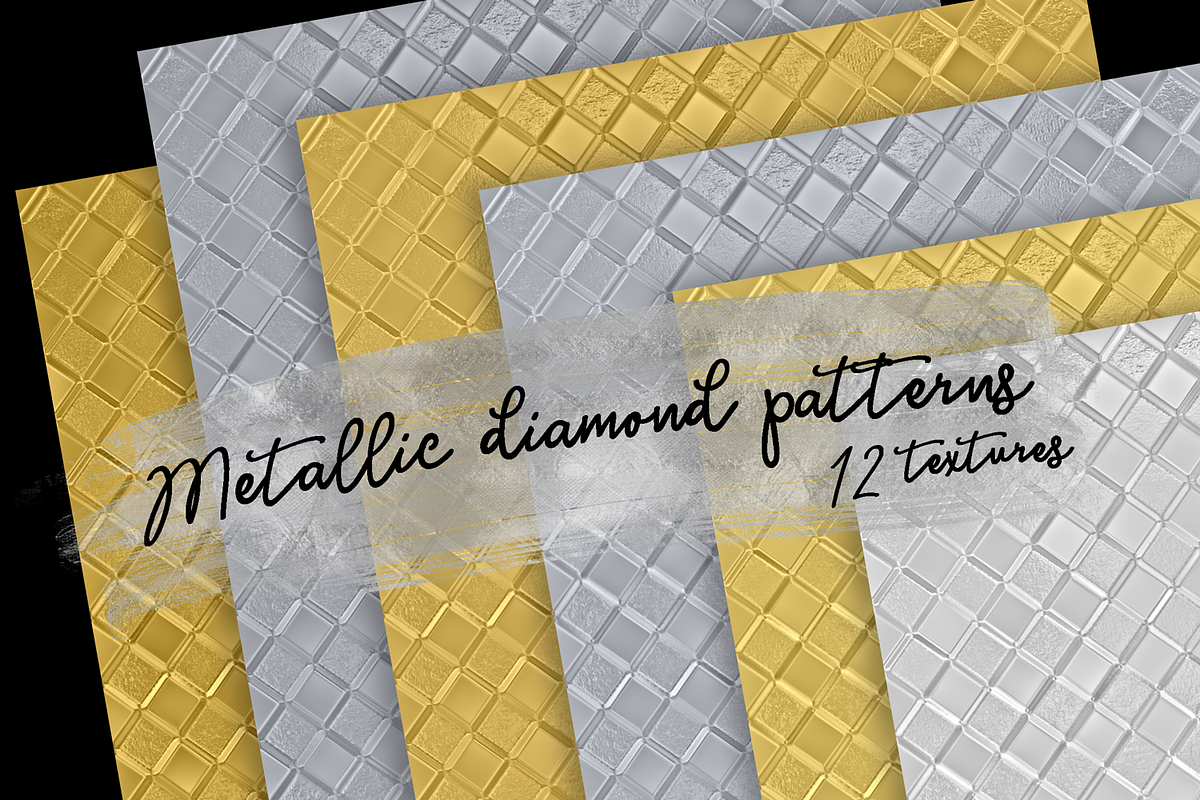 Metallic Diamond Patterns in Textures - product preview 8
