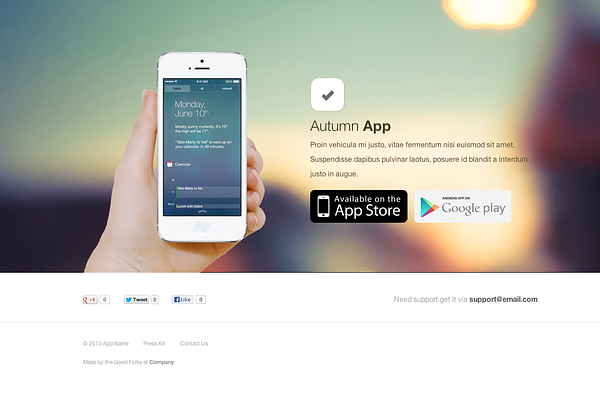 Autumn - iPhone App Website Template