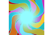 multicolored wavy halfton background