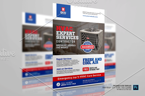 HVAC Heating and Cooling Services in Flyer Templates - product preview 2