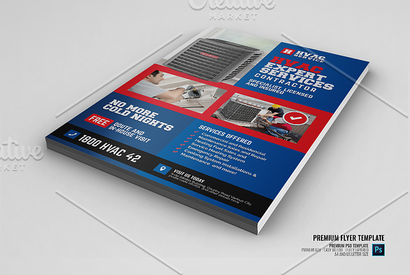 HVAC Company Promotional Flyer in Flyer Templates - product preview 1