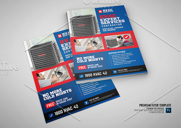 HVAC Company Promotional Flyer in Flyer Templates - product preview 2