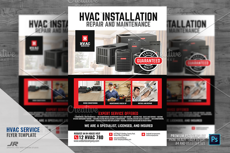 HVAC Services Promotional Flyer in Flyer Templates - product preview 8