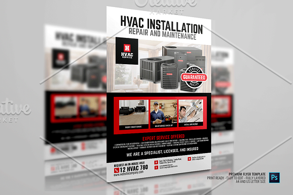 HVAC Services Promotional Flyer in Flyer Templates - product preview 2