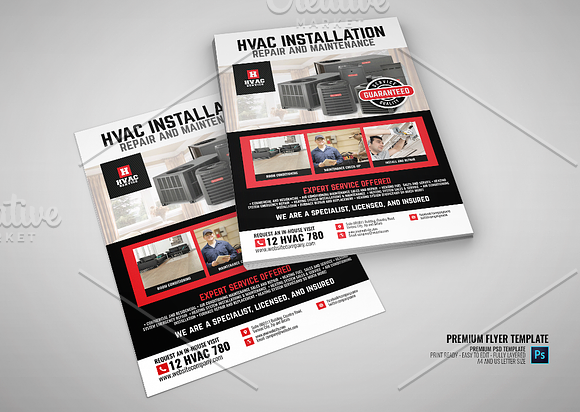 HVAC Services Promotional Flyer in Flyer Templates - product preview 3