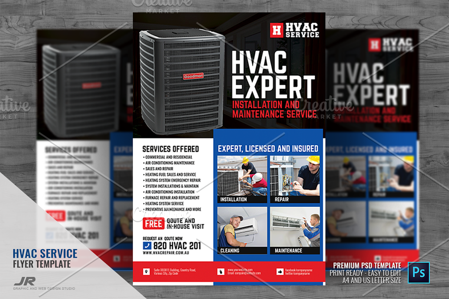 HVAC Expert Services Flyer in Flyer Templates - product preview 8