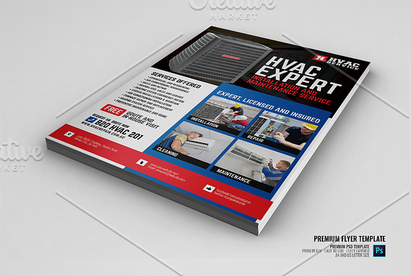 HVAC Expert Services Flyer in Flyer Templates - product preview 1