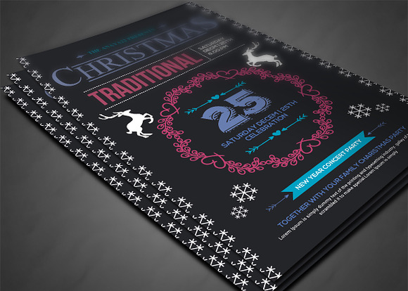 Retro Christmas Party Flyer Template in Flyer Templates - product preview 2