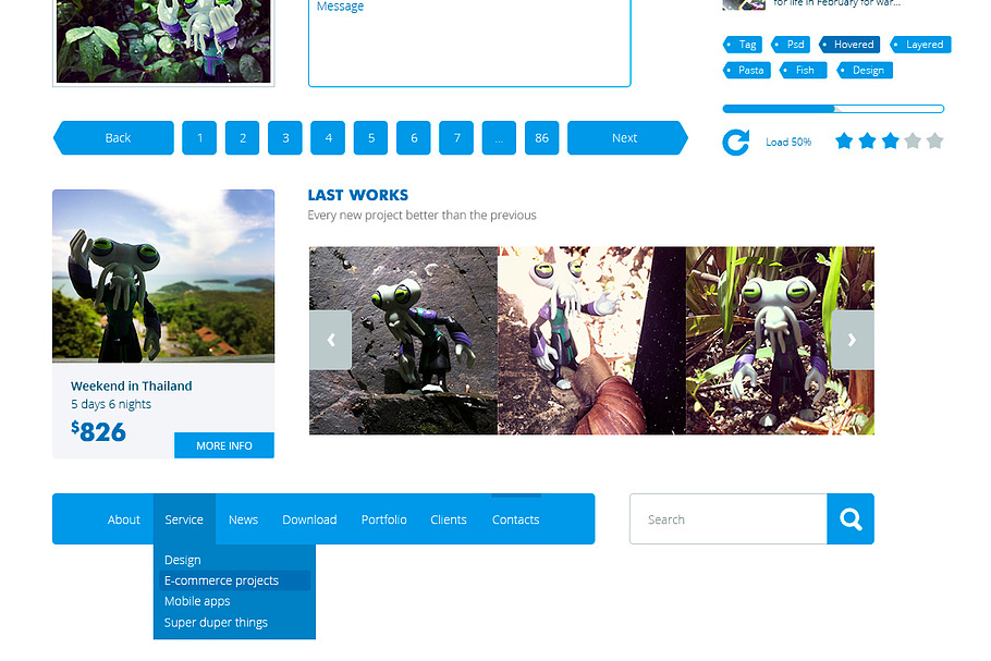 Flat web ui kit in UI Kits and Libraries - product preview 8