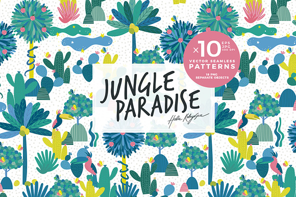 Jungle Paradise vector pattern in Patterns - product preview 6