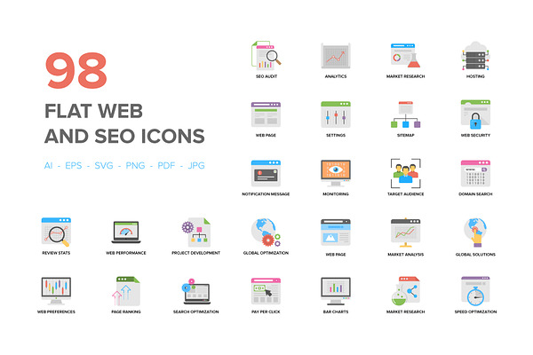 Flat Web And Seo Icons 