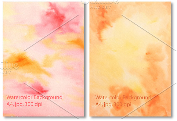 Yellow Orange Watercolor Background in Textures - product preview 1