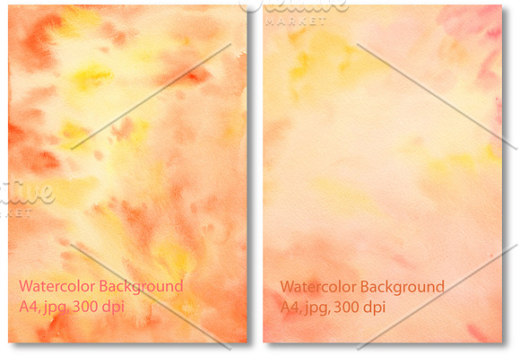 Yellow Orange Watercolor Background in Textures - product preview 2