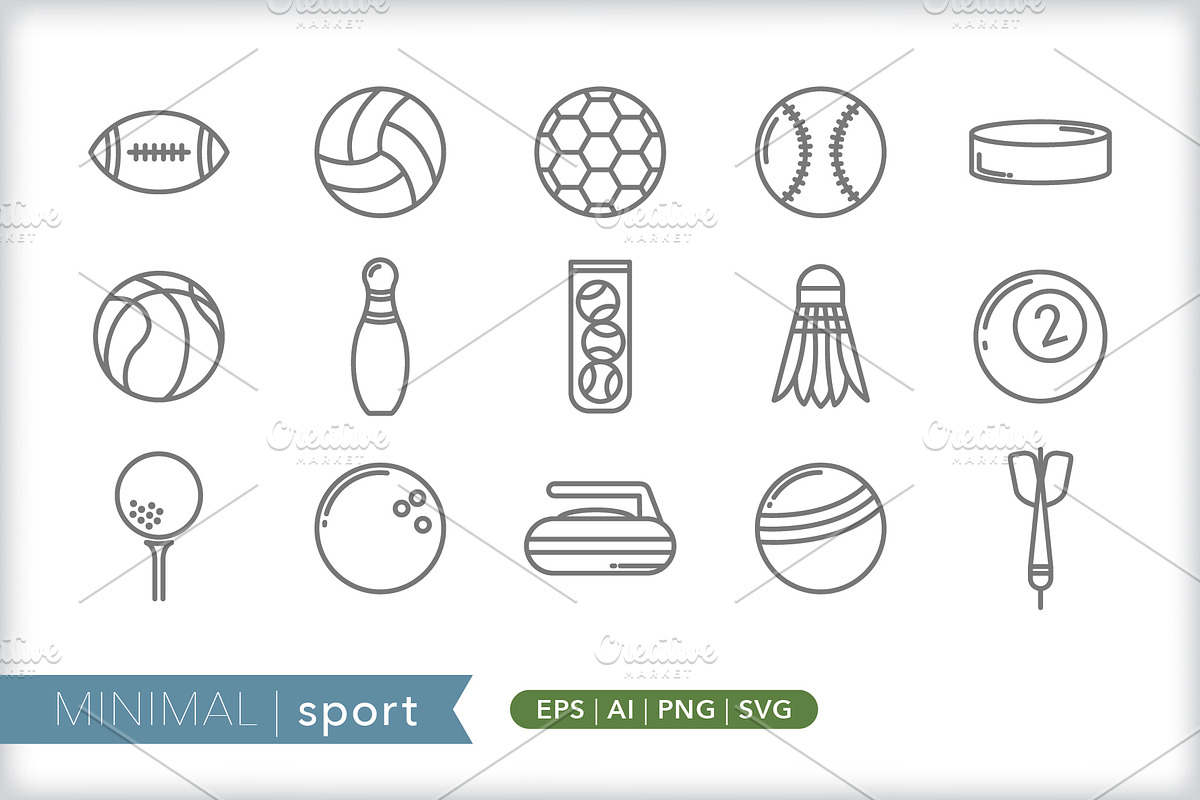 Minimal sport icons in Sports Icons - product preview 8