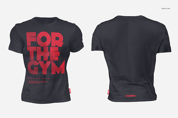 T-shirt on Muscular Man Mockup Set in Product Mockups - product preview 1